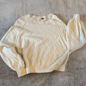 Free People Textured Cream Sweater